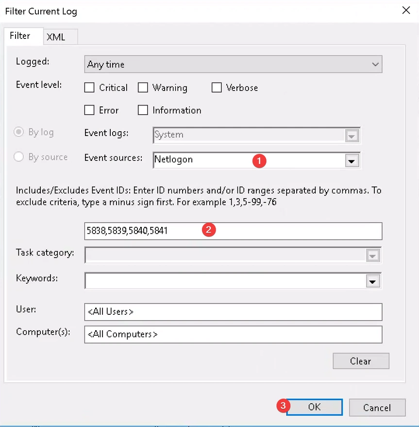 Filter Current Log